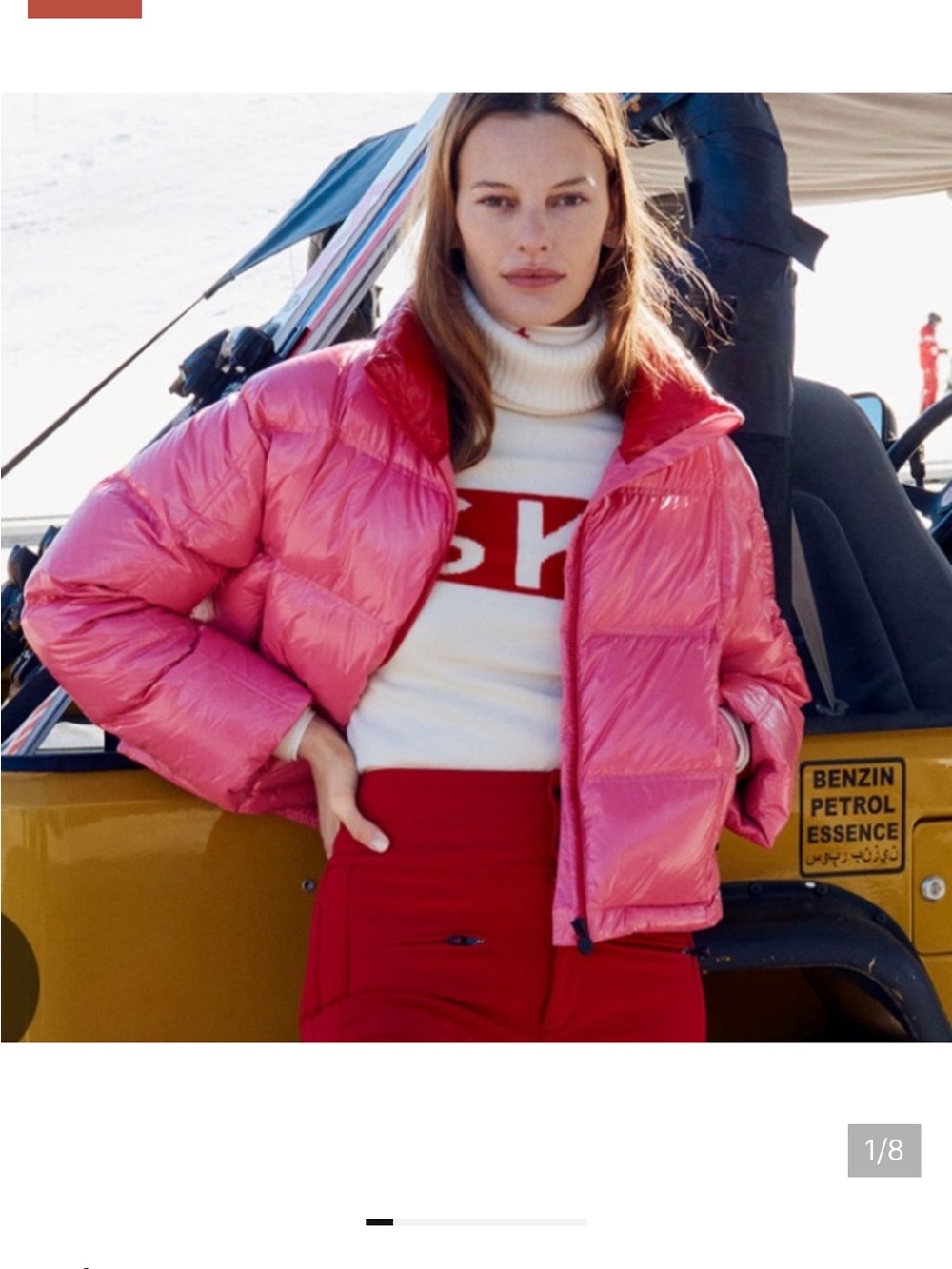Perfect Moment M Pink Cropped Ski Puffer Jacket